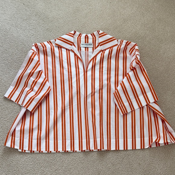 Balenciaga Striped Top in Orange and White size 38 - Picture 1 of 4